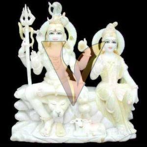 White Marble Shiv Parivar Statue