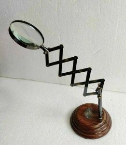 Adjustable Brass Magnifying Glass