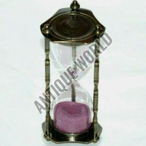 Decorative Hexa Shape Brass Sand Timer