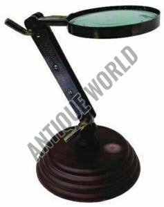 Nautical Brass Magnifying Glass With Wooden Base