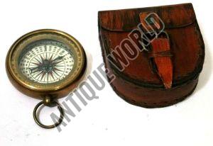 Nautical Decorative Locket Compass With Leather Box