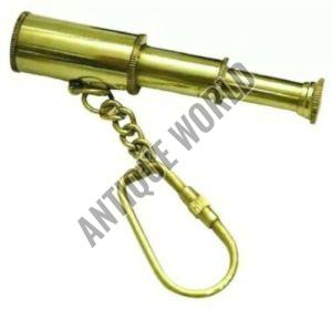 Nautical Golden Brass Finish Mini Keyring Telescope