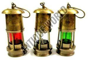 Set of 3 Brass Nautical Minor Oil Lamp