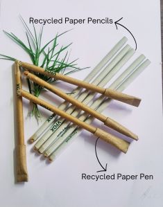 recycled paper pencils pens