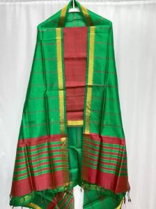 Unstitched Mangalagiri Cotton Suit Fabric