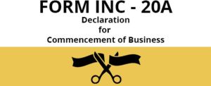 Declaration for Commencement of Business (INC-20A)