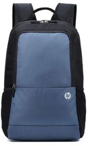 Blue and Black Polyester HP Laptop Backpack Bag