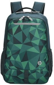 Green Printed Polyester Backpack Bag