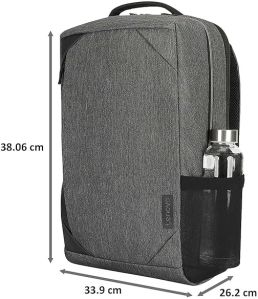 Lenovo Plain Grey Polyester Backpack Bag