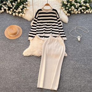 Ladies White, Black and Skirt Set