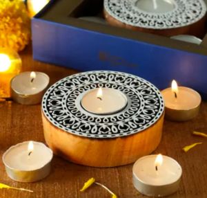 Stylish Wooden Tea Light Candle Holders