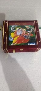 MDF Radha Krishna Print Wedding Invitation Box