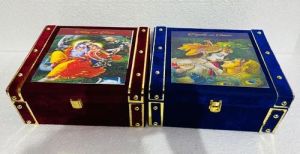 Mdf Radha Krishna Print Wedding Invitation Box