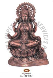 Brass Gaja Laxmi Statue