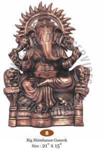 Brass Simhasanam Ganesh Statue