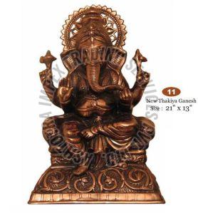 Brass Thakiya Ganesh Statue