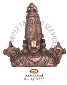 Brass Triupati Balaji Head Statue