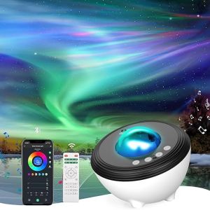 Star Galaxy Projector Bedroom Night Light with Bluetooth Speaker White Noise App