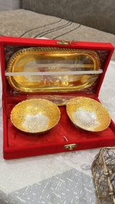 gold plated bowl Spoon Set