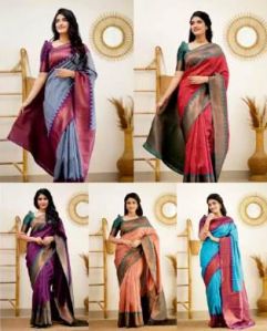 Ladies Printed Banarasi Saree