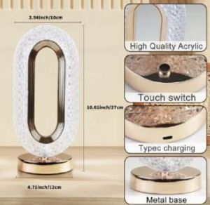 Crystal Table Lamp with Touch Control