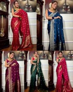 Ladies Party Wear Banarasi Saree