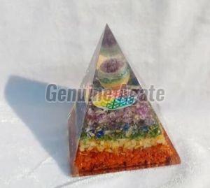 Multicolor Seven Chakra Orgone Pyramid