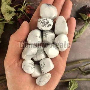 Natural White Howlite Tumbled Stone