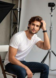 Mens Premium Polyester White Round Neck T-Shirts