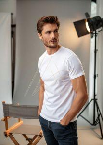 Mens Premium Polyester White Round Neck T-Shirts