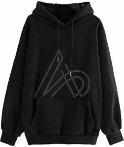 Ladies Pullover Black Cotton Hoodies