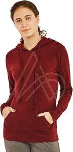 Ladies Pullover Maroon Cotton Hoodies