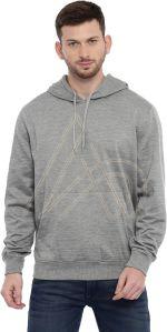 Mens Poly Cotton Grey Hoodies