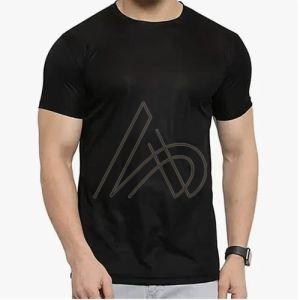 Mens Premium Dot Knit Black Round Neck T-Shirts