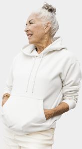 Ladies White Plain Hoodie