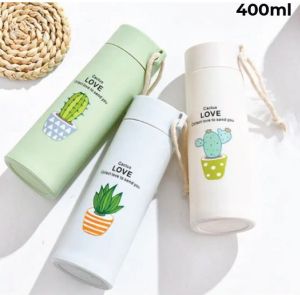 Cactus Print Glass Water Bottle