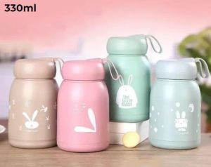 Rabbit Print Glass Water Bottle