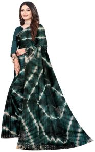 Green Swarovski Batik Saree