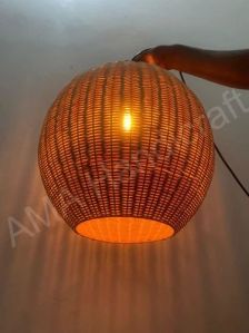 Dome Hanging Bamboo Cane Lamp