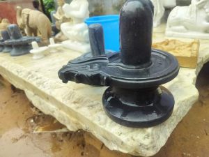 Marble Black Shivling Statue