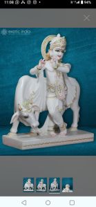 Marble Gau Gopal Statue