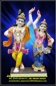 Marble White Radha Krishna Statue