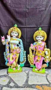 Marble White Radha Krishna Statue