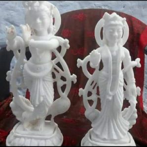 Marble White Radha Krishna Statue