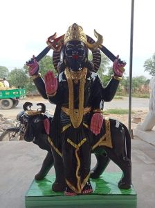 Marble Black Shani Dev Statue