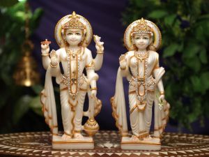 Marble Vishnu Laxmi Statue