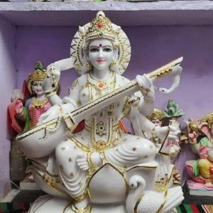 Marble Saraswati Mata Statue