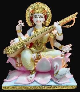 Marble Saraswati Mata Statue