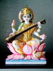 Marble Saraswati Mata Statue