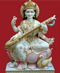 Marble Saraswati Mata Statue